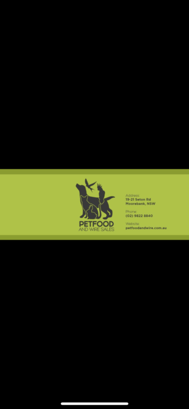 Pet food and wire sales
